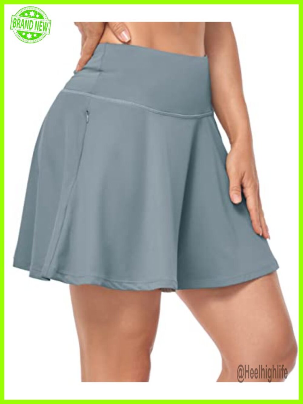 Pleated Athletic Skort with Mesh Shorts & Pockets for Tennis Golf